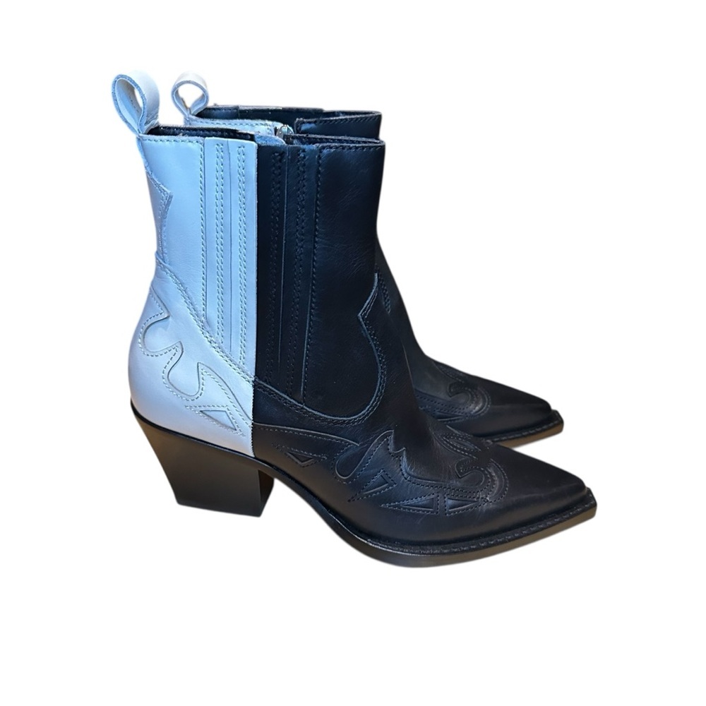 Dolce Vita Womens Ramson Black White Western Point Toe Boots 6 - Picture 4 of 14